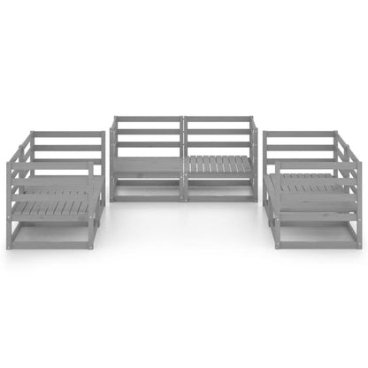 vidaXL Garden Lounge Set | Grey | Solid Pinewood |  Modular  | Garden Lounge Set