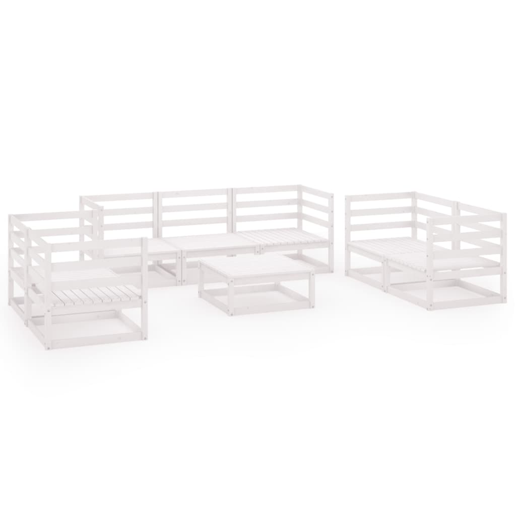 vidaXL Garden Lounge Set | White | Solid pinewood | Medium | Modular