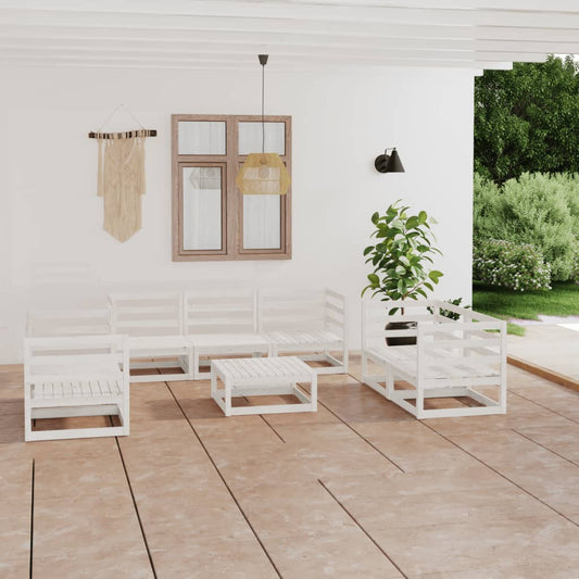 vidaXL Garden Lounge Set | White | Solid pinewood | Medium | Modular