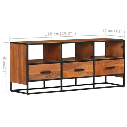 327450 vidaXL TV Cabinet 110x30x45 cm Solid Acacia Wood