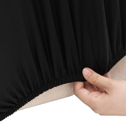 vidaXL 2-Seater Stretch Couch Slipcover Black Polyester Jersey