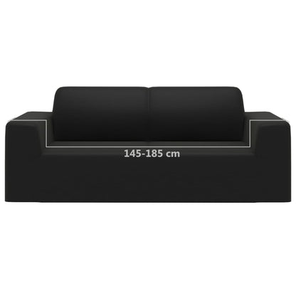 vidaXL 2-Seater Stretch Couch Slipcover Black Polyester Jersey
