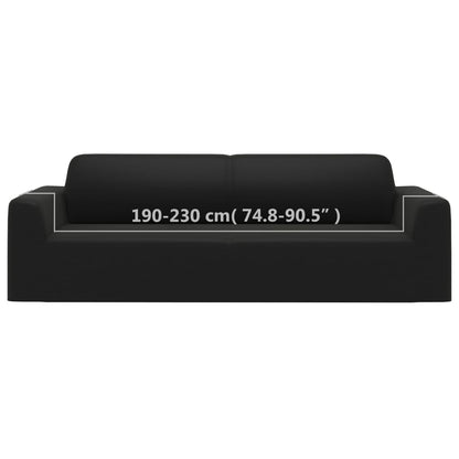 vidaXL 3-Seater Stretch Couch Slipcover Black Polyester Jersey
