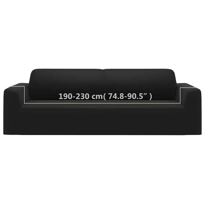 332934 vidaXL 3-Seater Stretch Couch Slipcover Black Polyester Jersey