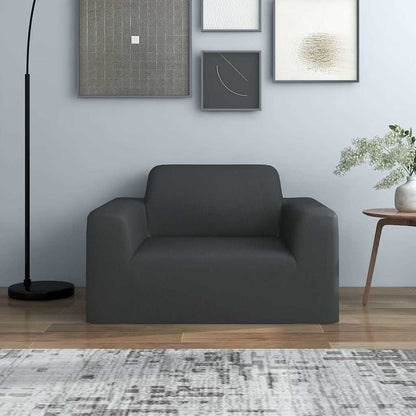 332936 vidaXL Stretch Couch Slipcover Anthracite Polyester Jersey