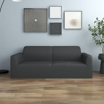 vidaXL 2-Seater Stretch Couch Slipcover Anthracite Polyester Jersey
