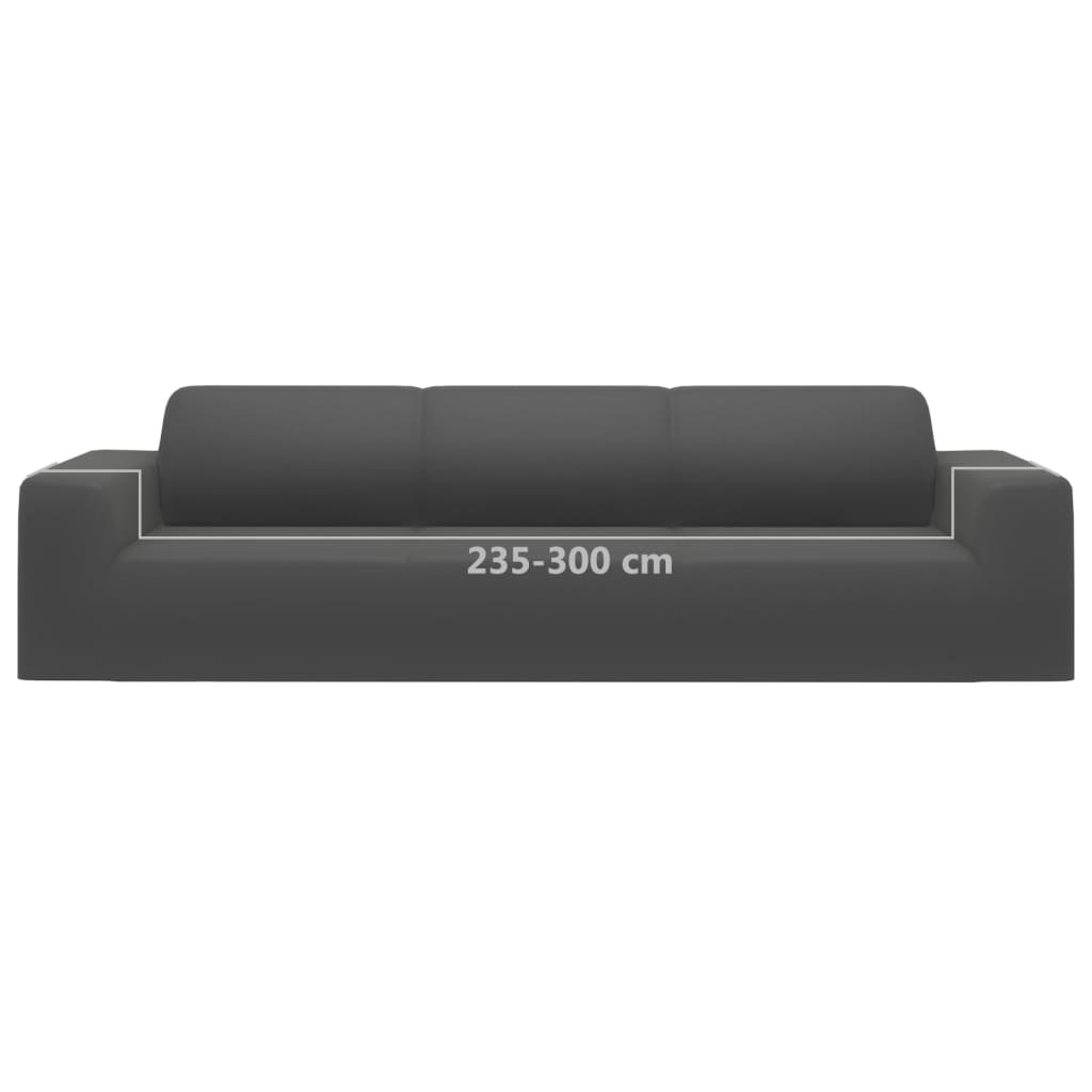 vidaXL 4-Seater Stretch Couch Slipcover Anthracite Polyester Jersey