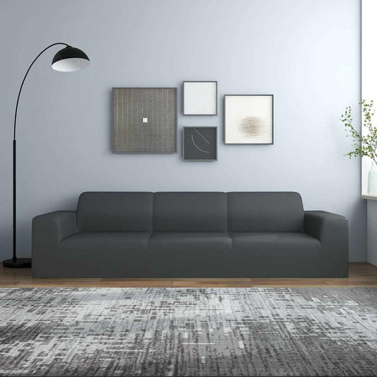 vidaXL 4-Seater Stretch Couch Slipcover Anthracite Polyester Jersey