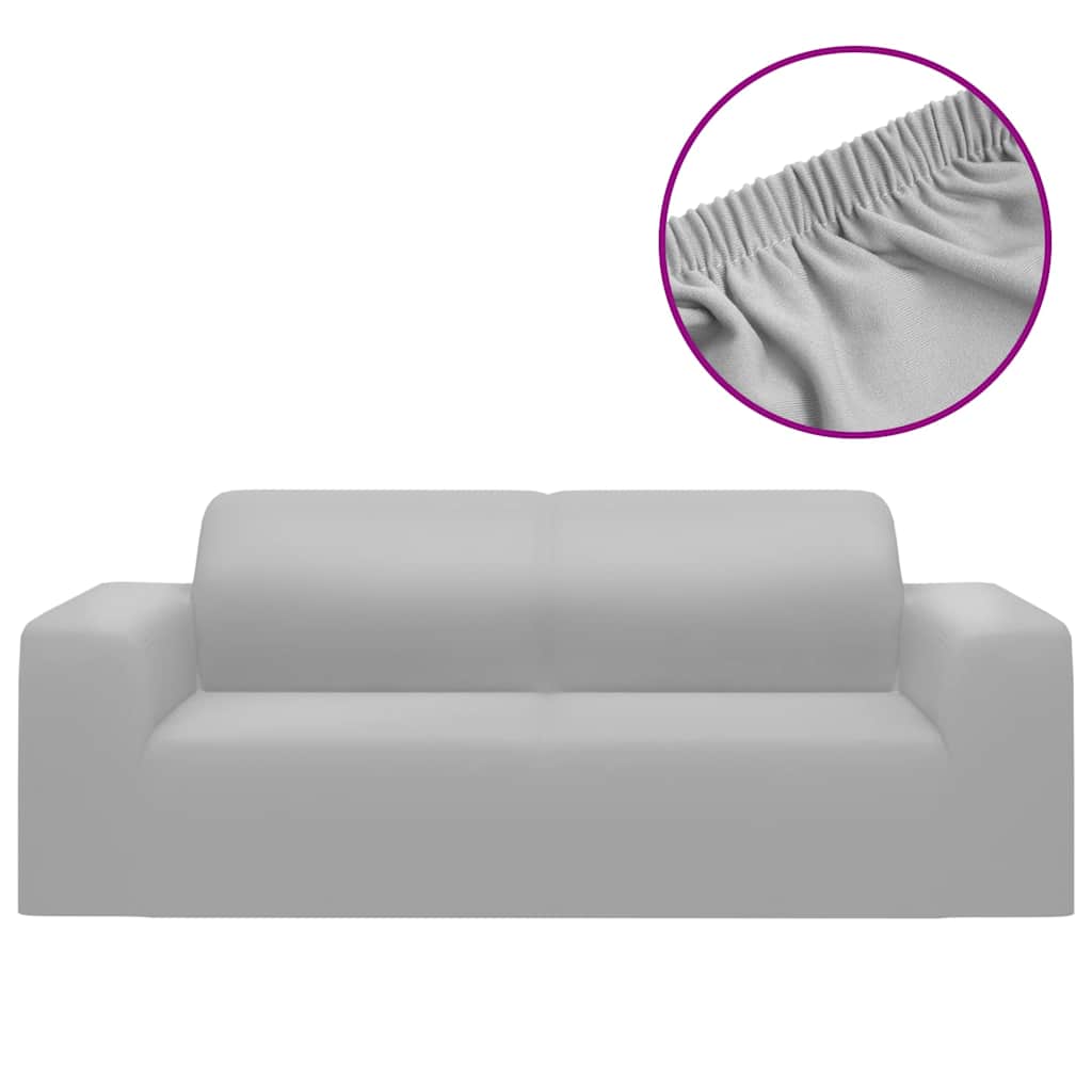 332941 vidaXL 2-Seater Stretch Couch Slipcover Grey Polyester Jersey