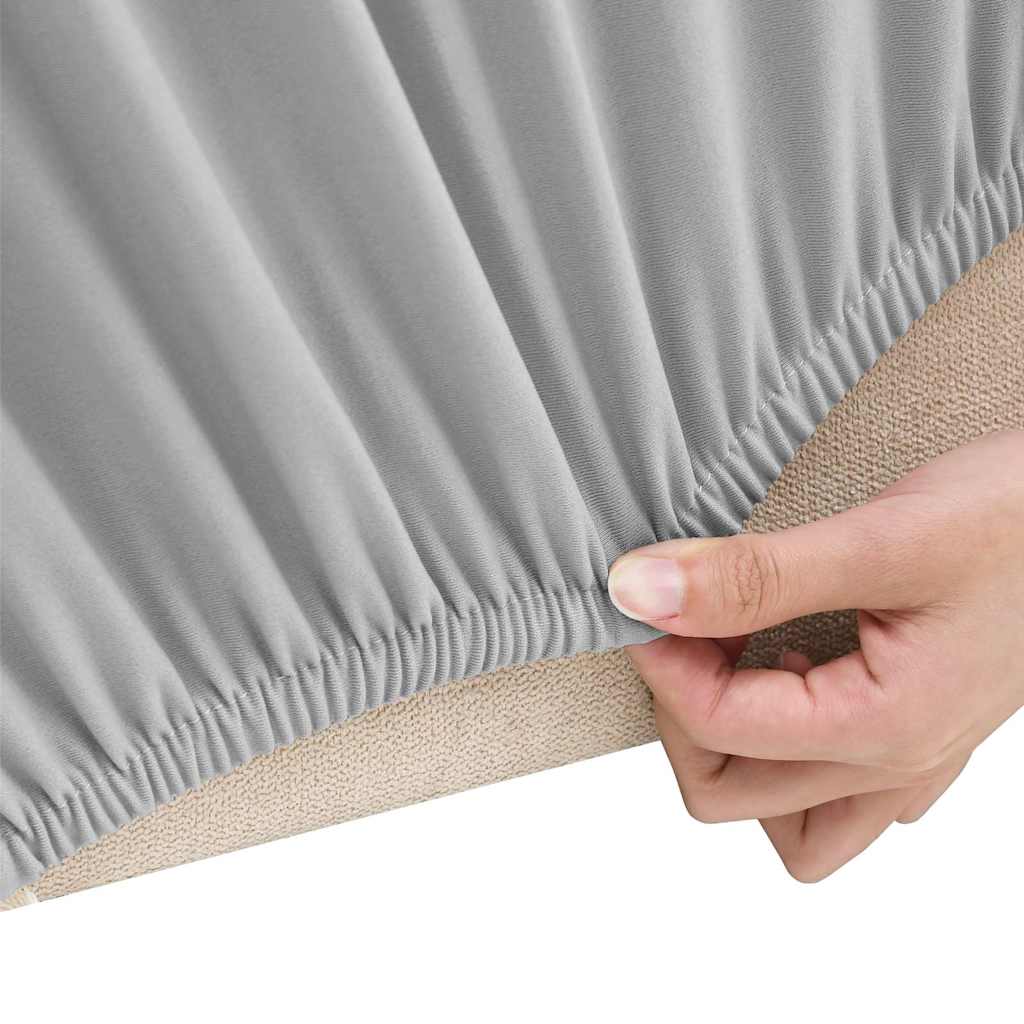 332941 vidaXL 2-Seater Stretch Couch Slipcover Grey Polyester Jersey