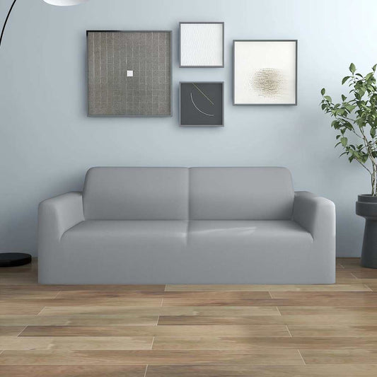 332941 vidaXL 2-Seater Stretch Couch Slipcover Grey Polyester Jersey