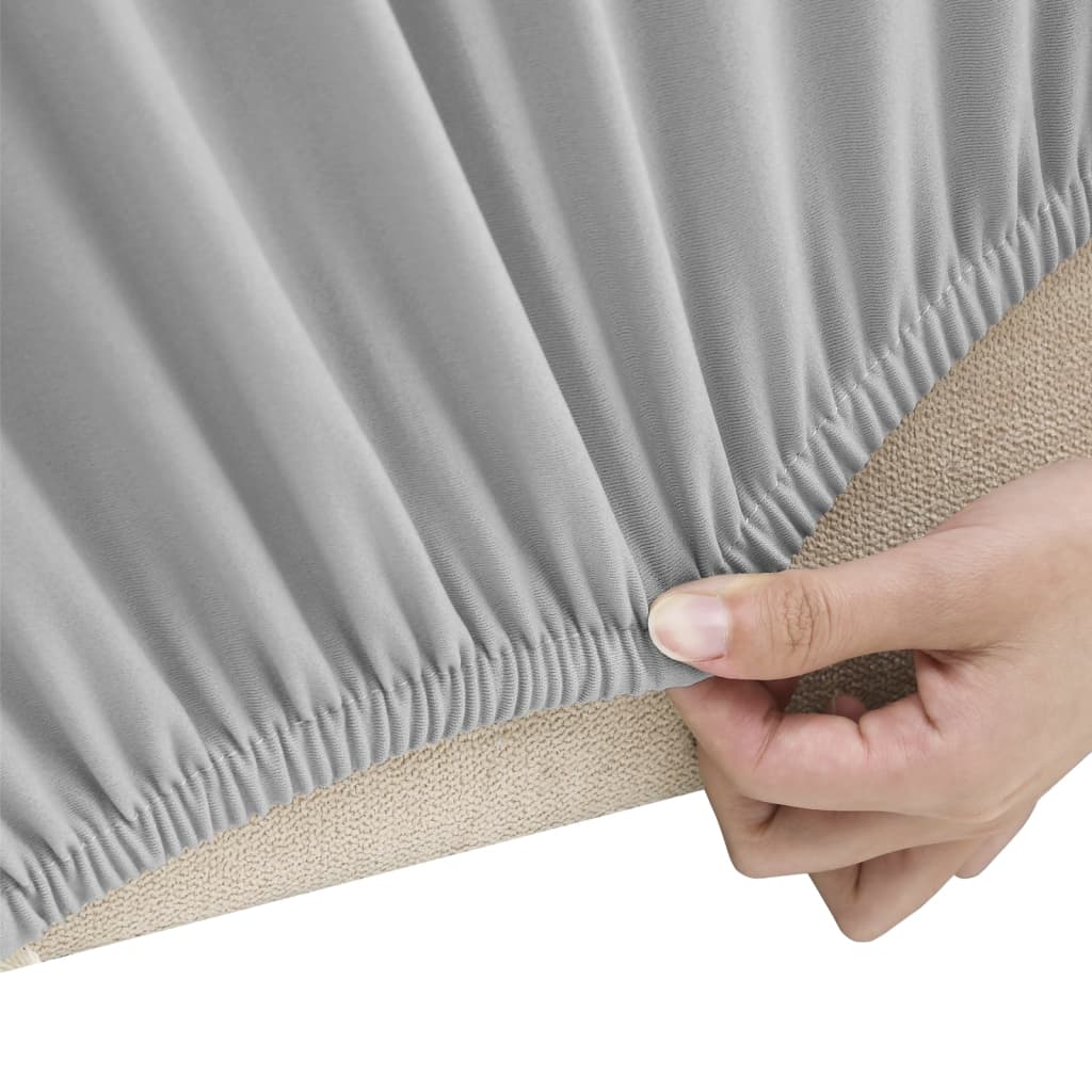 vidaXL 3-Seater Stretch Couch Slipcover Grey Polyester Jersey