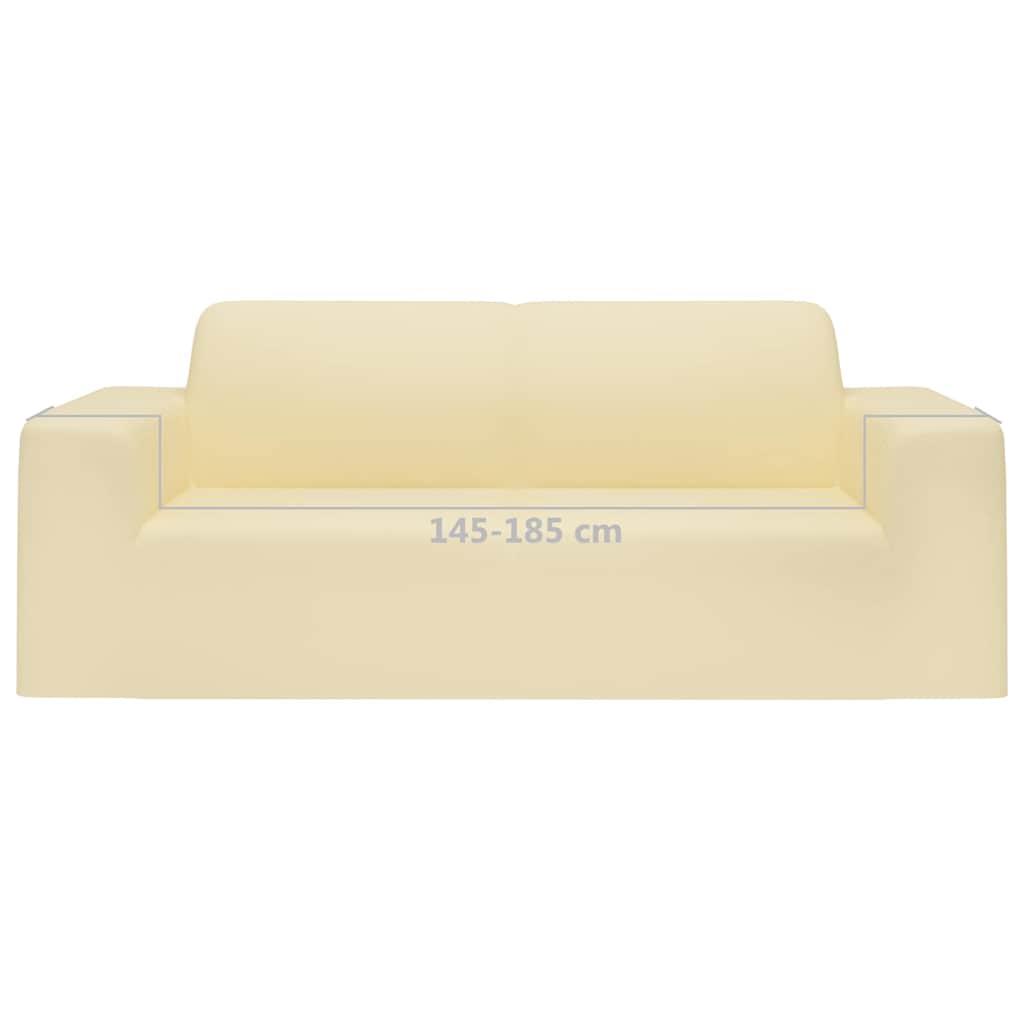 vidaXL 2-Seater Stretch Couch Slipcover Cream Polyester Jersey