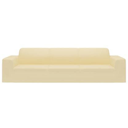 vidaXL 4-Seater Stretch Couch Slipcover Cream Polyester Jersey
