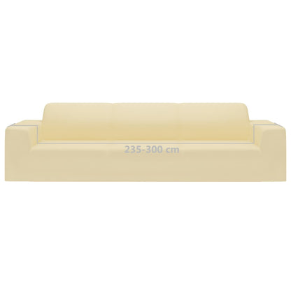 vidaXL 4-Seater Stretch Couch Slipcover Cream Polyester Jersey