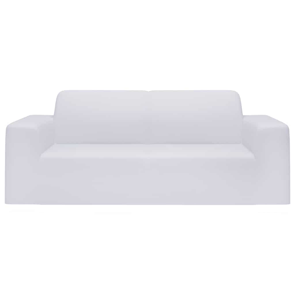 vidaXL 2-Seater Stretch Couch Slipcover White Polyester Jersey