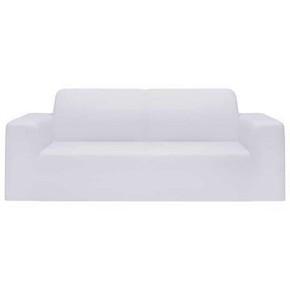 vidaXL 2-Seater Stretch Couch Slipcover White Polyester Jersey