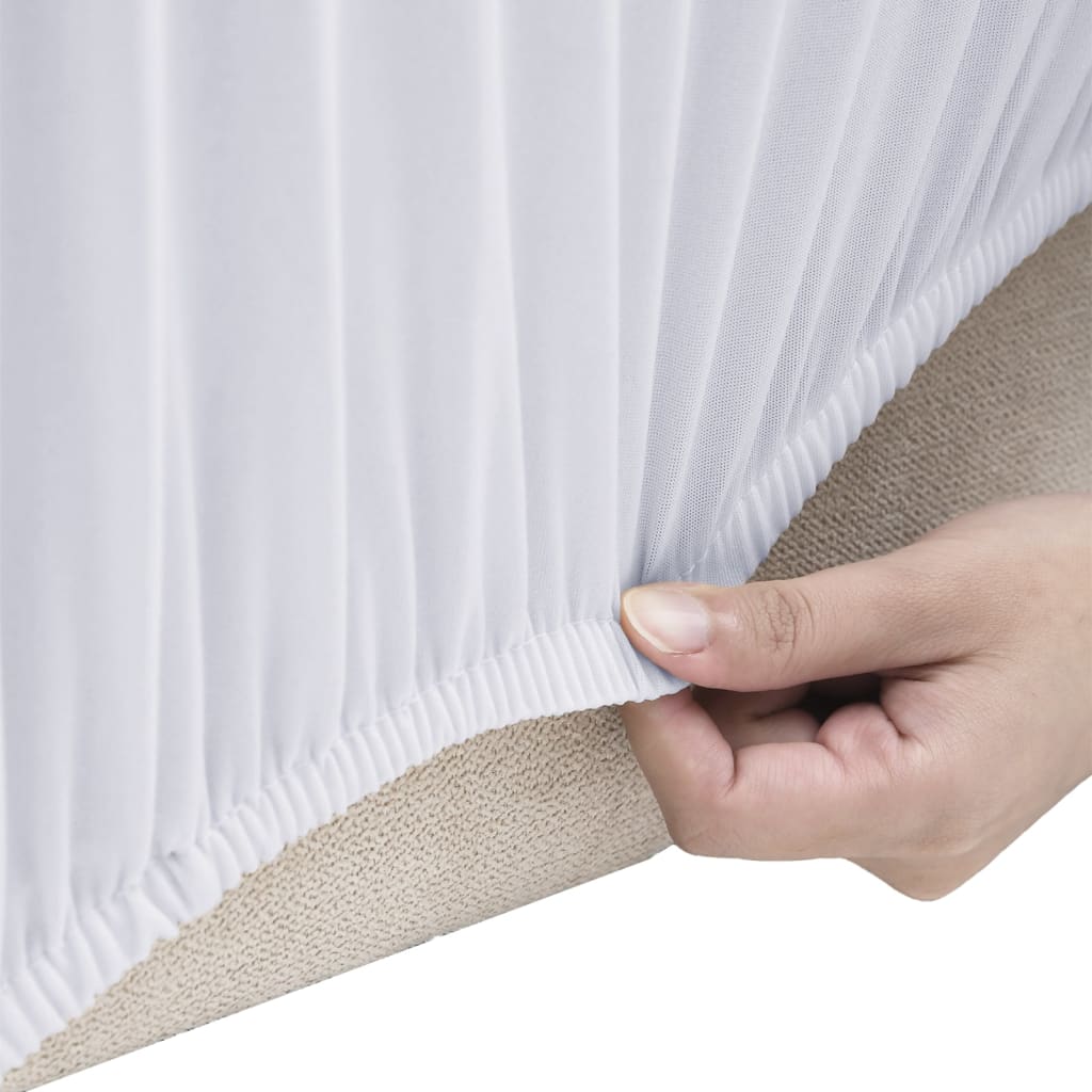 vidaXL 3-Seater Stretch Couch Slipcover White Polyester Jersey
