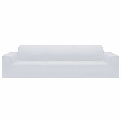 332951 vidaXL 4-Seater Stretch Couch Slipcover White Polyester Jersey