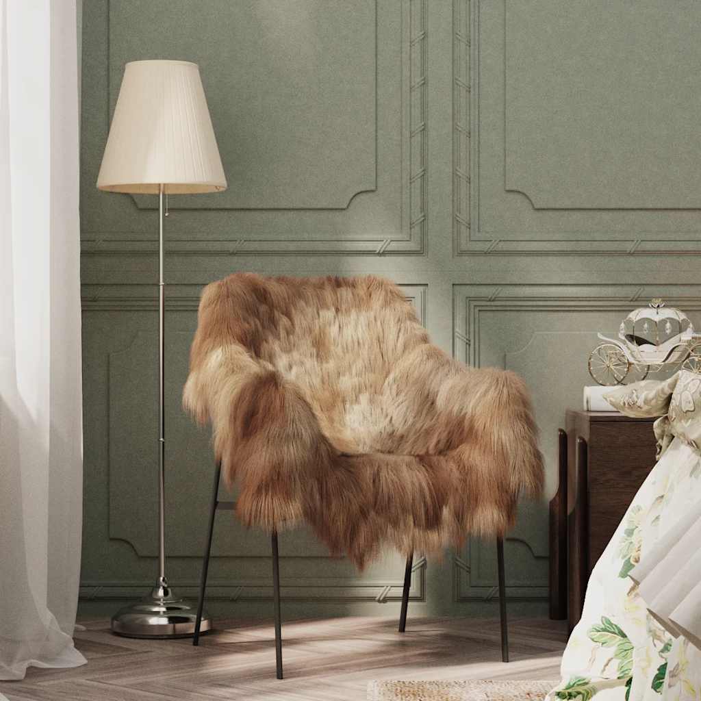 vidaXL Icelandic Sheepskin Chair Cover Brown 70x110 cm