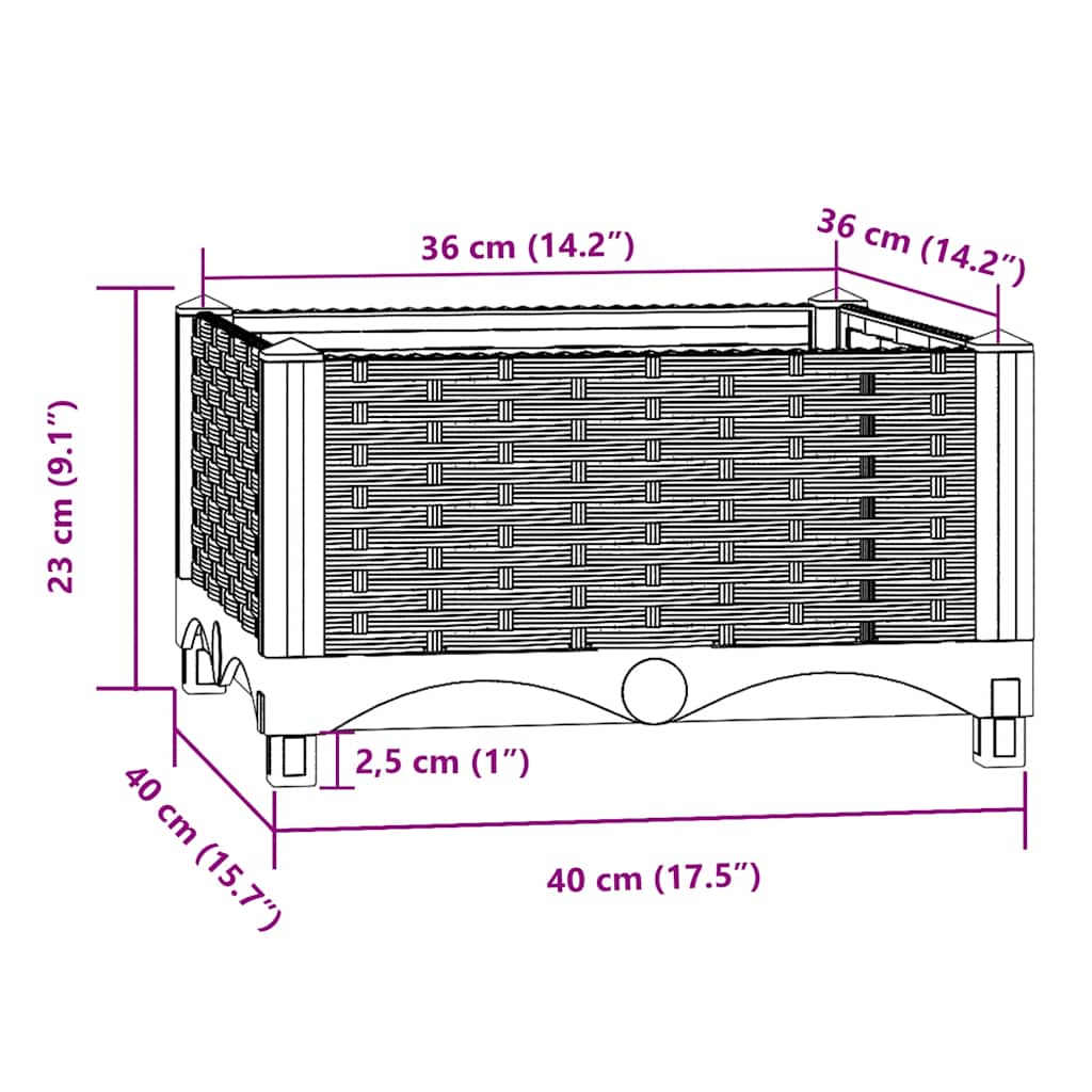 vidaXL Raised Bed 40x40x23 cm Polypropylene