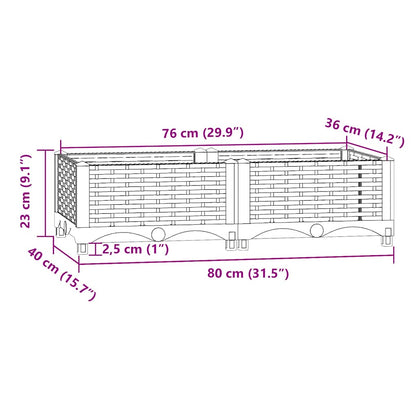 vidaXL Raised Bed 80x40x23 cm Polypropylene
