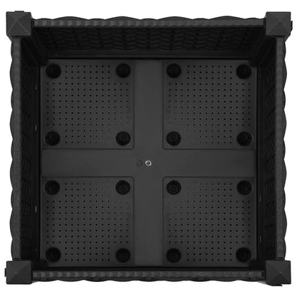 vidaXL Raised Bed | Black | Polypropylene | Medium | Decorative Inlays