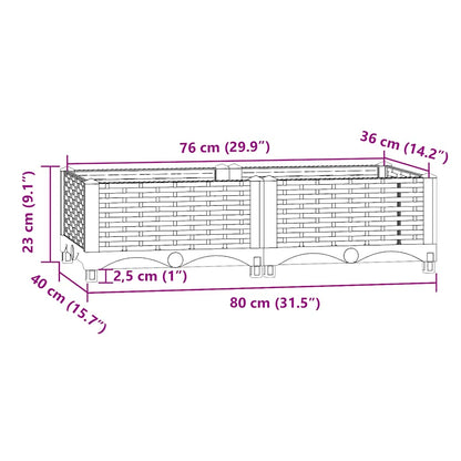 vidaXL Raised Bed 80x40x23 cm Polypropylene