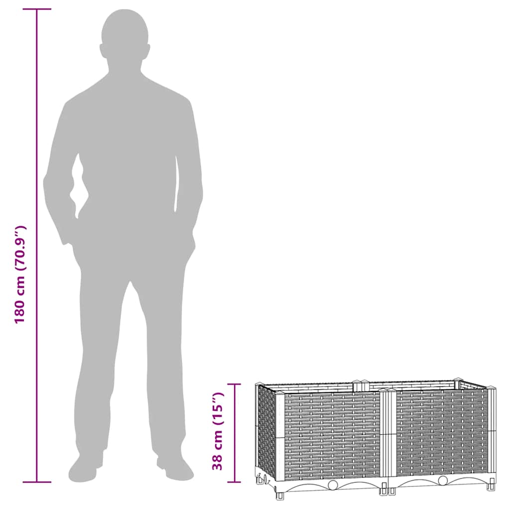 vidaXL Raised Bed 80x40x38 cm Polypropylene