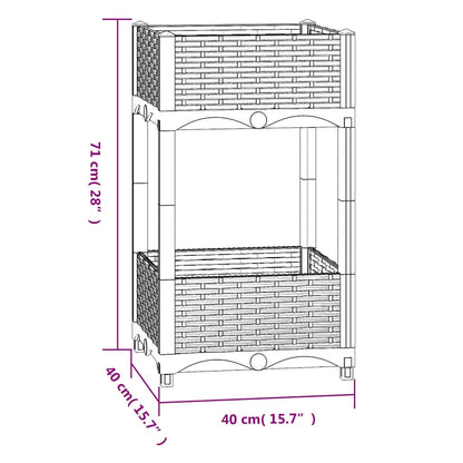 vidaXL Raised Bed 40x40x71 cm Polypropylene