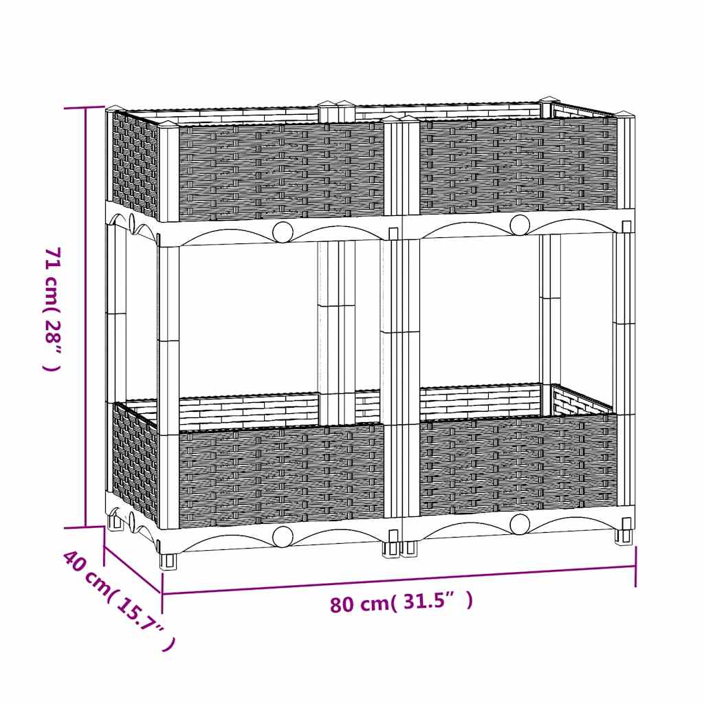 vidaXL Raised Bed 80x40x71 cm Polypropylene