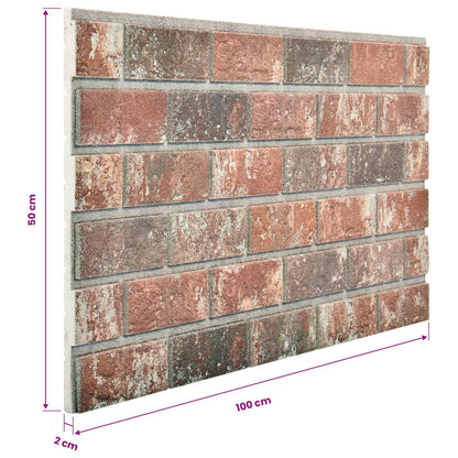 vidaXL Wall Panels 10 pcs Dark Brown and Grey 100 x 50 cm EPS Foam