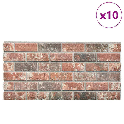vidaXL Wall Panels 10 pcs Dark Brown and Grey 100 x 50 cm EPS Foam