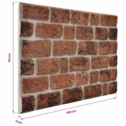 vidaXL Wall Panels 10 pcs Brown Brick 100 x 50 cm EPS Foam