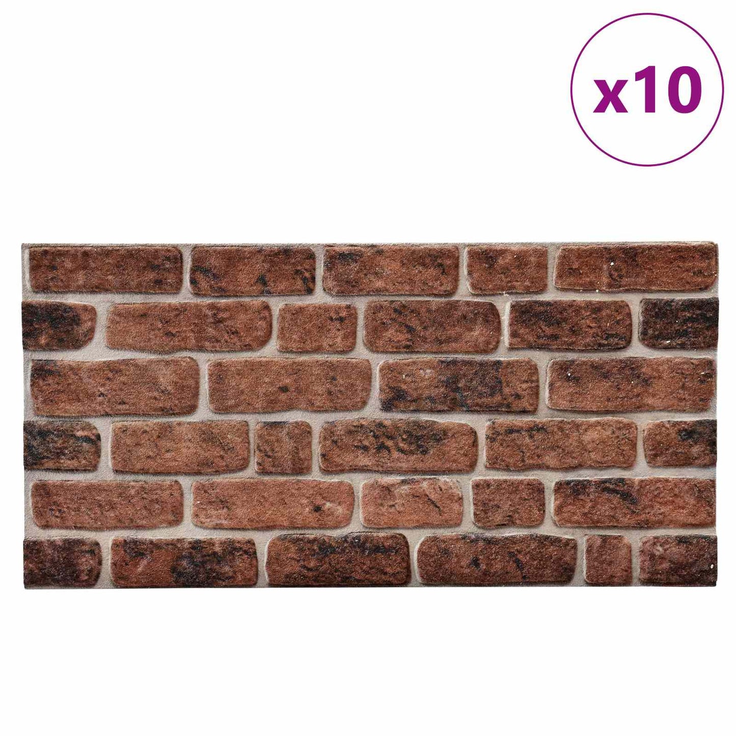 vidaXL Wall Panels 10 pcs Brown Brick 100 x 50 cm EPS Foam