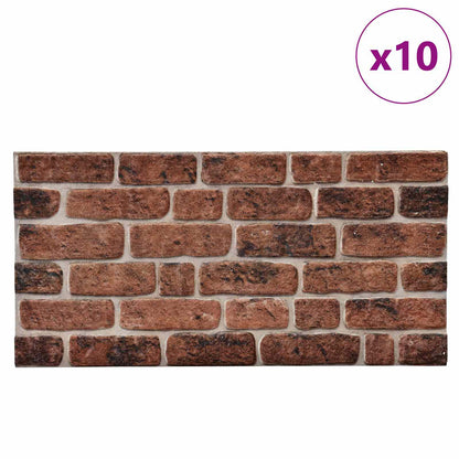 vidaXL Wall Panels 10 pcs Brown Brick 100 x 50 cm EPS Foam