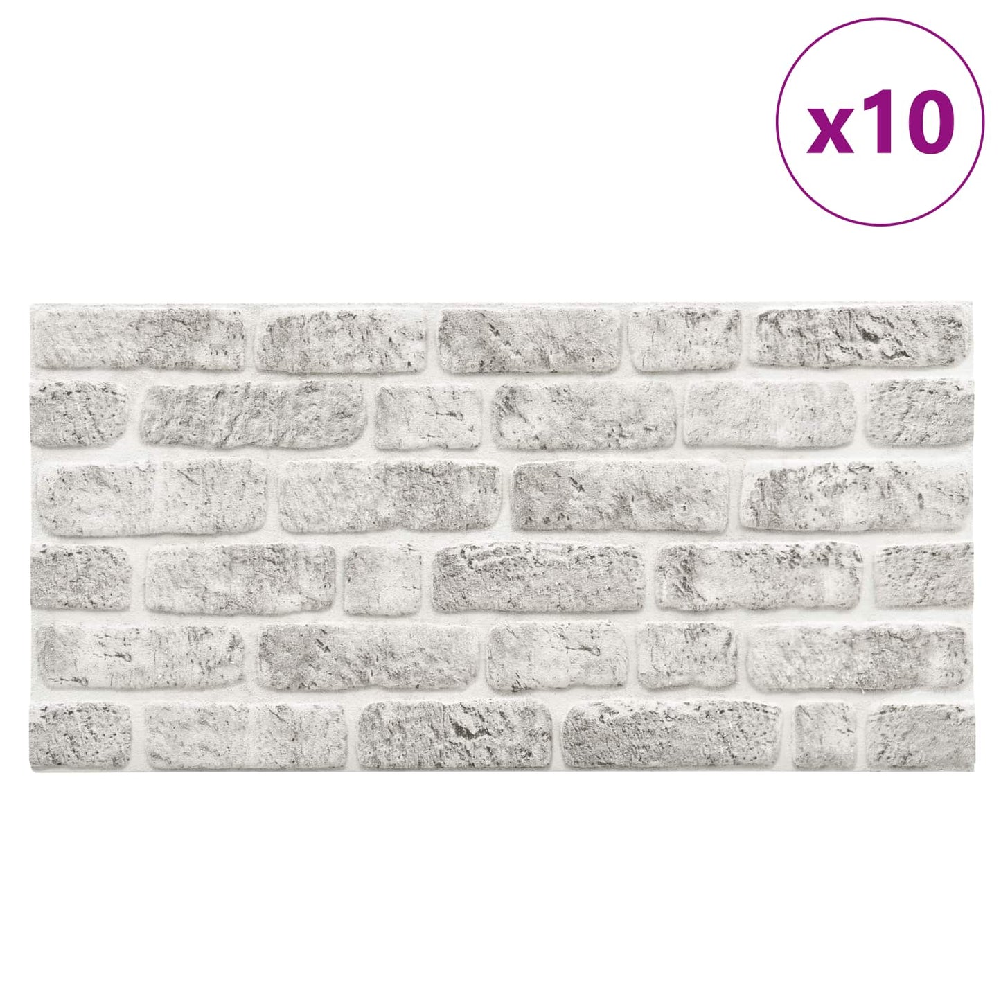 vidaXL Wall Panels 10 pcs Light Grey 100 x 50 cm EPS Foam