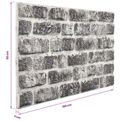 vidaXL Wall Panels 10 pcs Dark Grey and White 100 x 50 cm EPS Foam