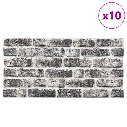 vidaXL Wall Panels 10 pcs Dark Grey and White 100 x 50 cm EPS Foam