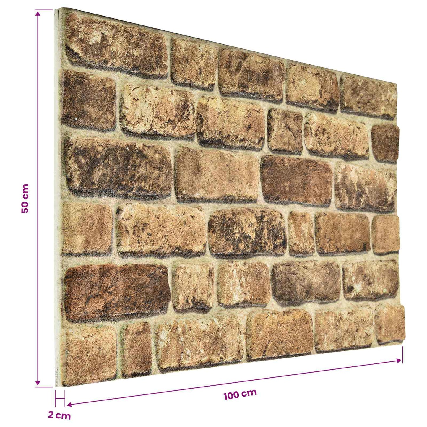 vidaXL Wall Panels 10 pcs Dark Sand 100 x 50 cm EPS Foam