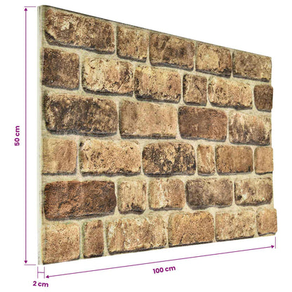vidaXL Wall Panels 10 pcs Dark Sand 100 x 50 cm EPS Foam