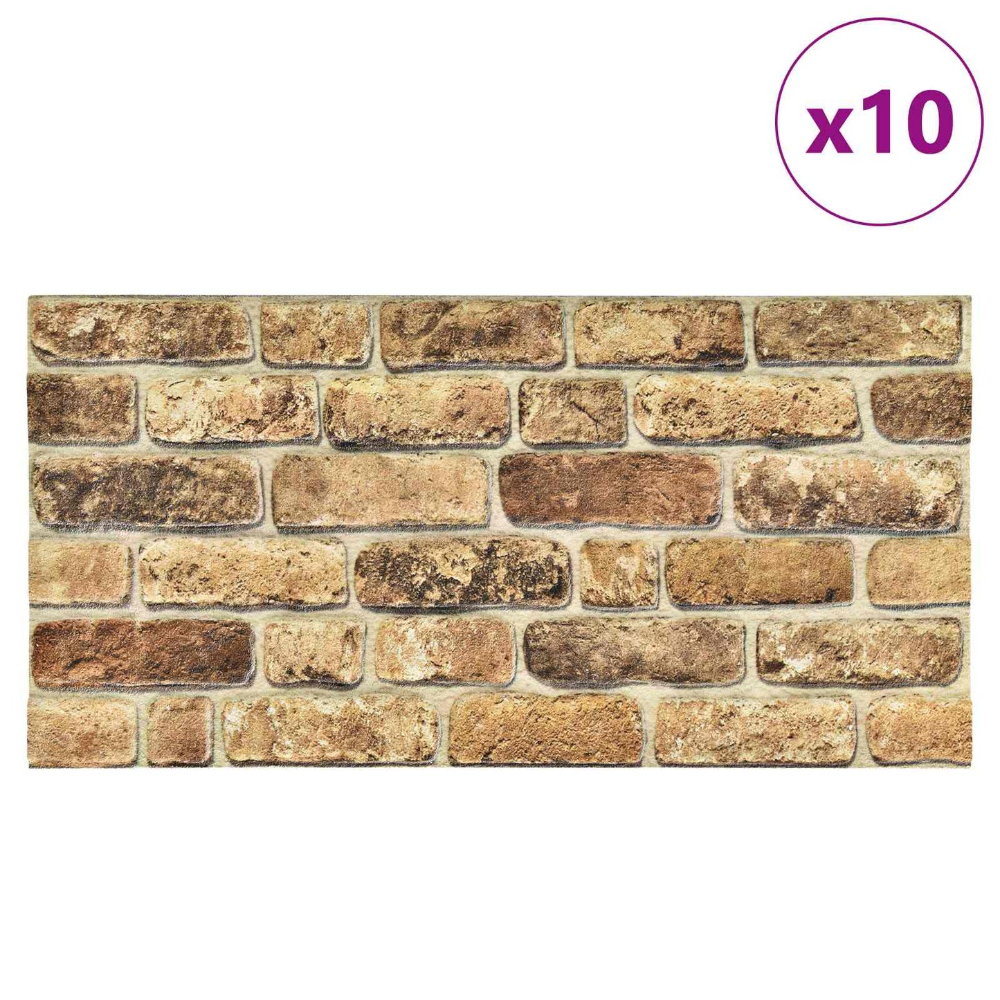 vidaXL Wall Panels 10 pcs Dark Sand 100 x 50 cm EPS Foam
