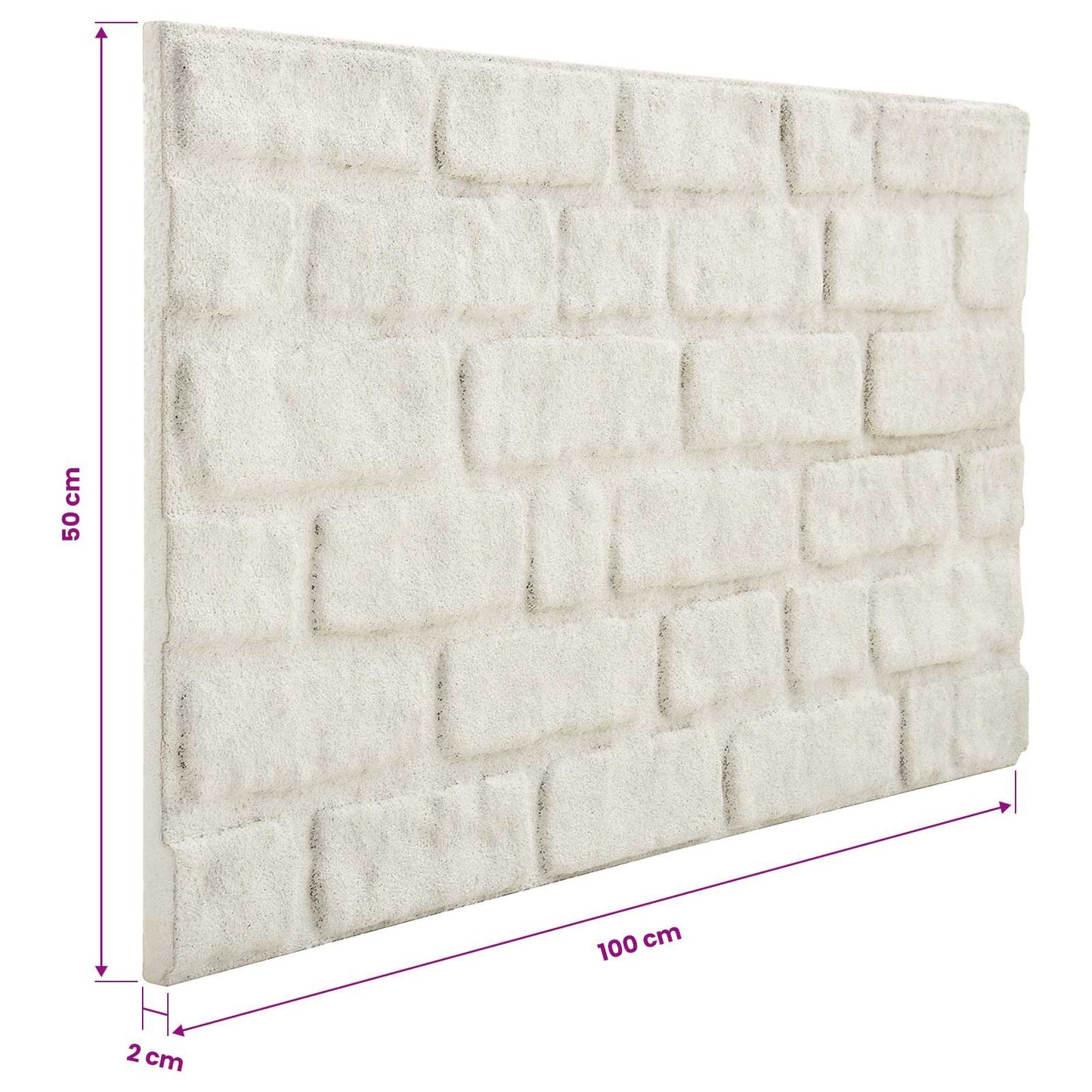 vidaXL Wall Panels 10 pcs White 100 x 50 cm EPS Foam