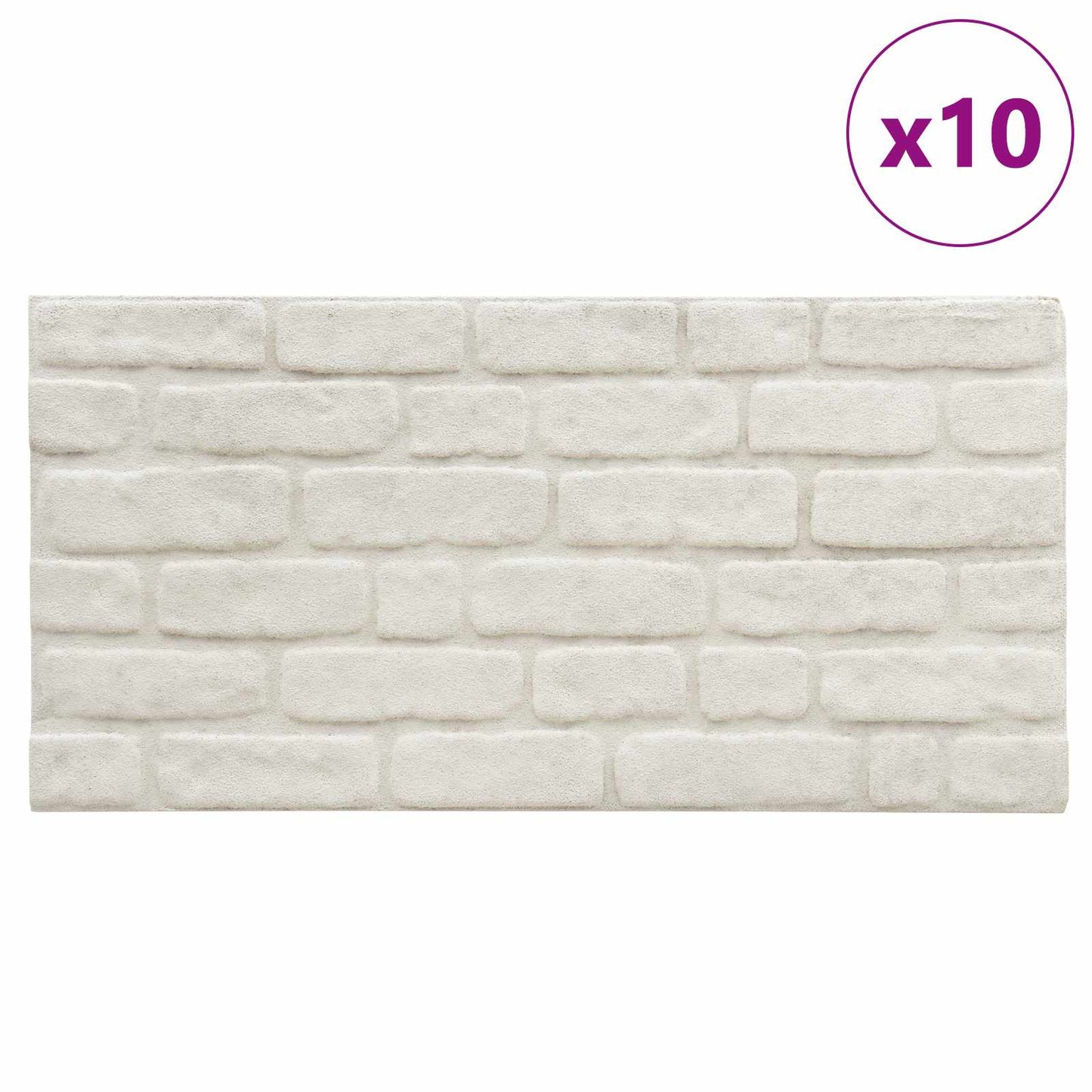vidaXL Wall Panels 10 pcs White 100 x 50 cm EPS Foam