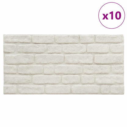 vidaXL Wall Panels 10 pcs White 100 x 50 cm EPS Foam