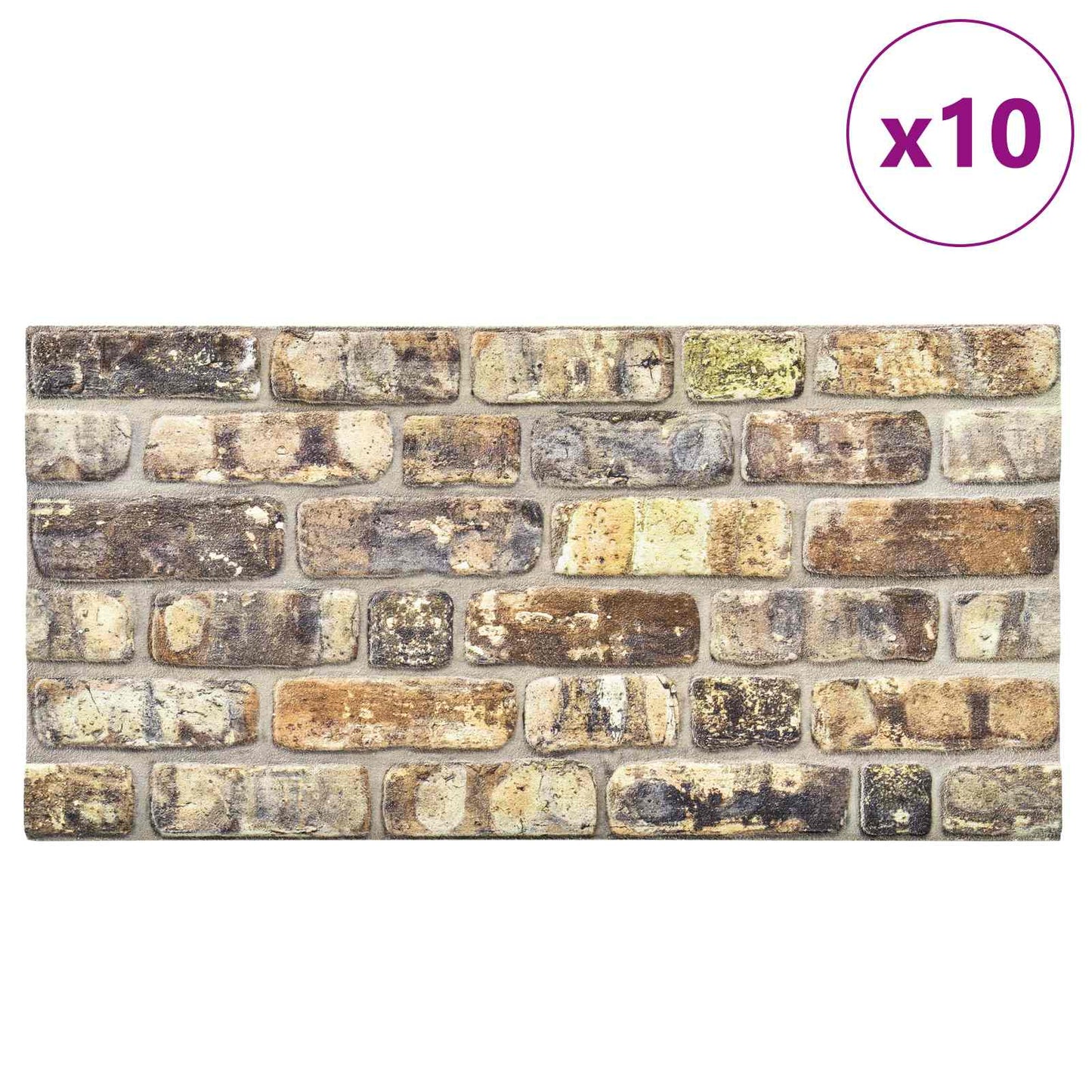 vidaXL Wall Panels 10 pcs Multicolour 100 x 50 cm EPS Foam