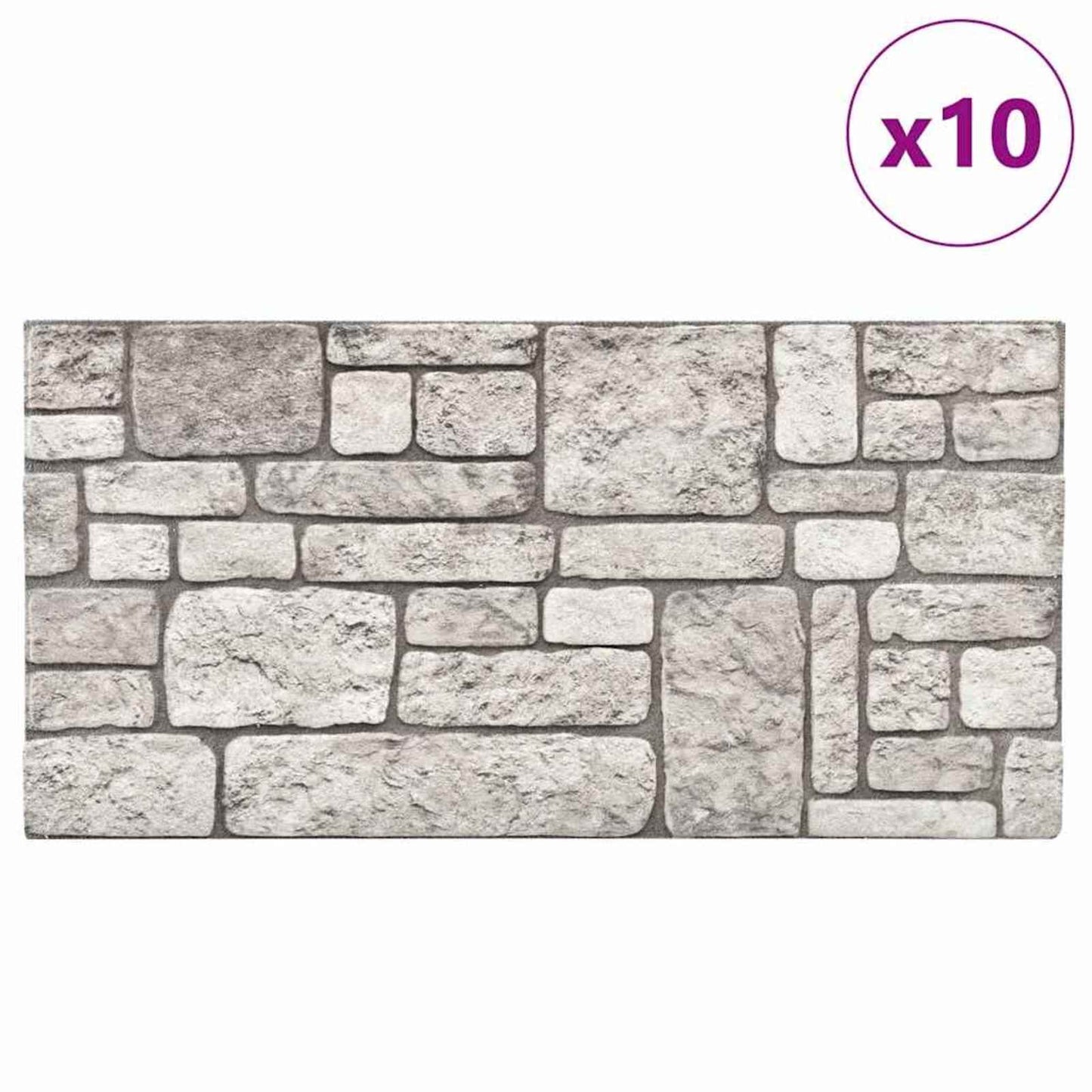 vidaXL Wall Panels 10 pcs Grey 100 x 50 cm EPS Foam