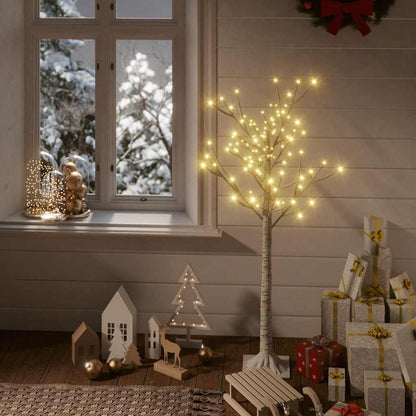 vidaXL Christmas Tree 128 LEDs 1.2 m Warm White Willow Indoor Outdoor