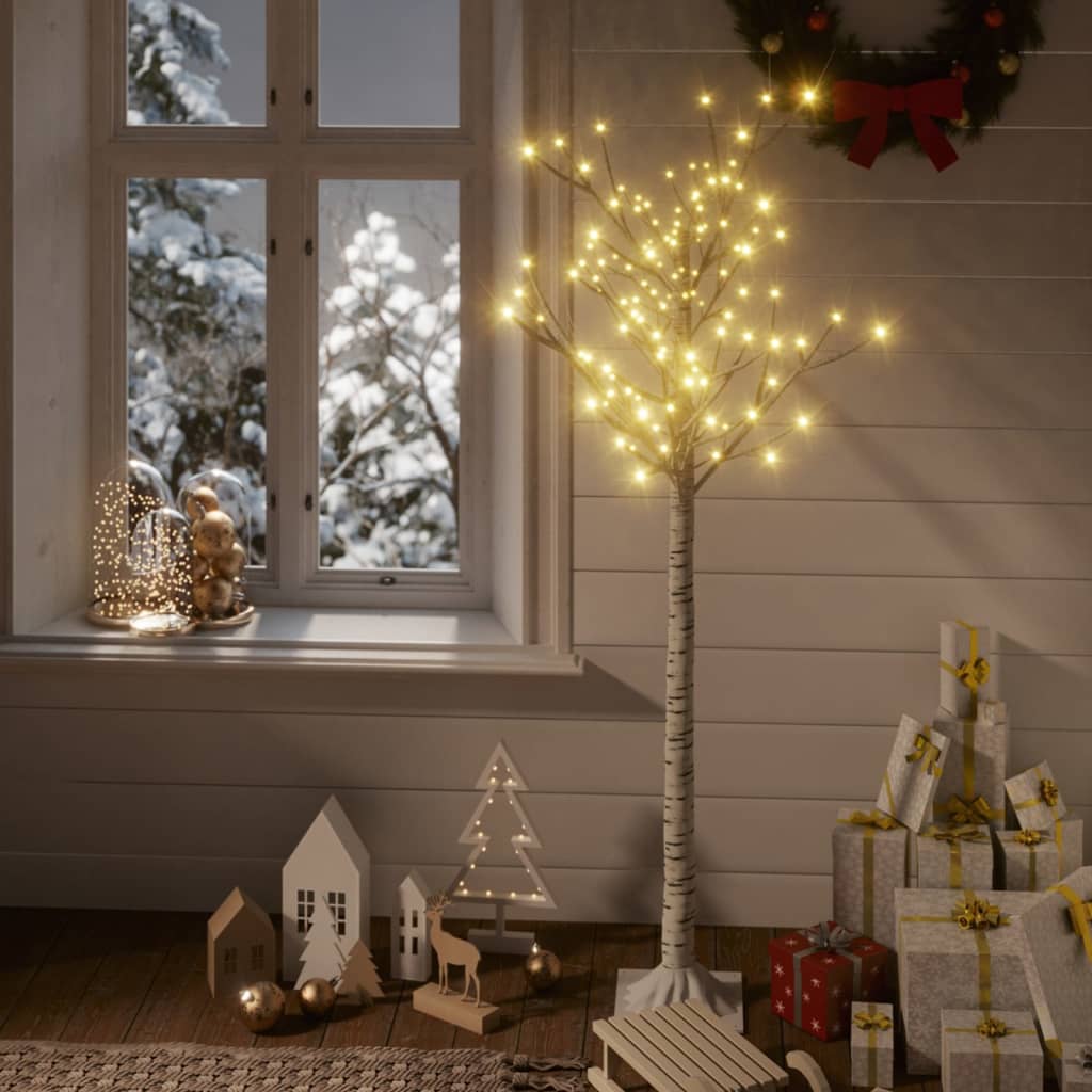 vidaXL Christmas Tree 156 LEDs 1.5 m Warm White Willow Indoor Outdoor