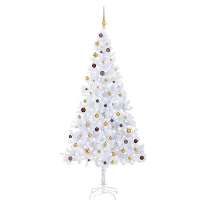 vidaXL Artificial Pre-lit Christmas Tree with Ball Set 210cm 910 Branches